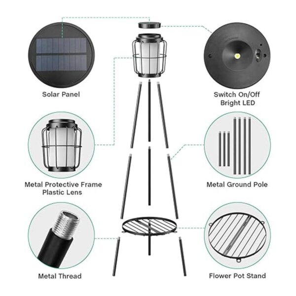 Paquete de 2 luces solares para exteriores con soportes_3