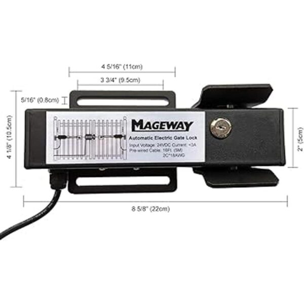 Mageway 24VDC Cerradura de compuerta eléctrica automática