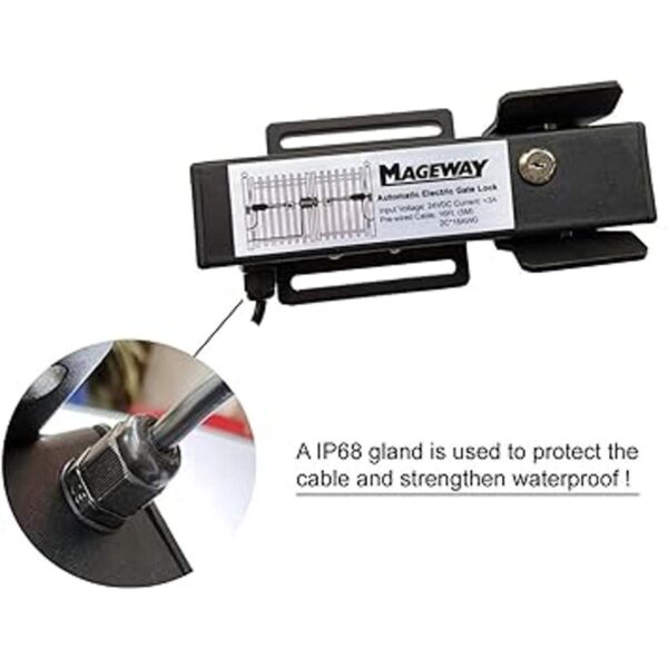 Mageway 24VDC Cerradura de compuerta eléctrica automática