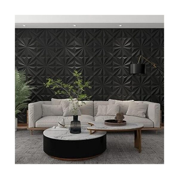 MIX3D Panel de pared 3D paneles de pared 3D de PVC negro_3