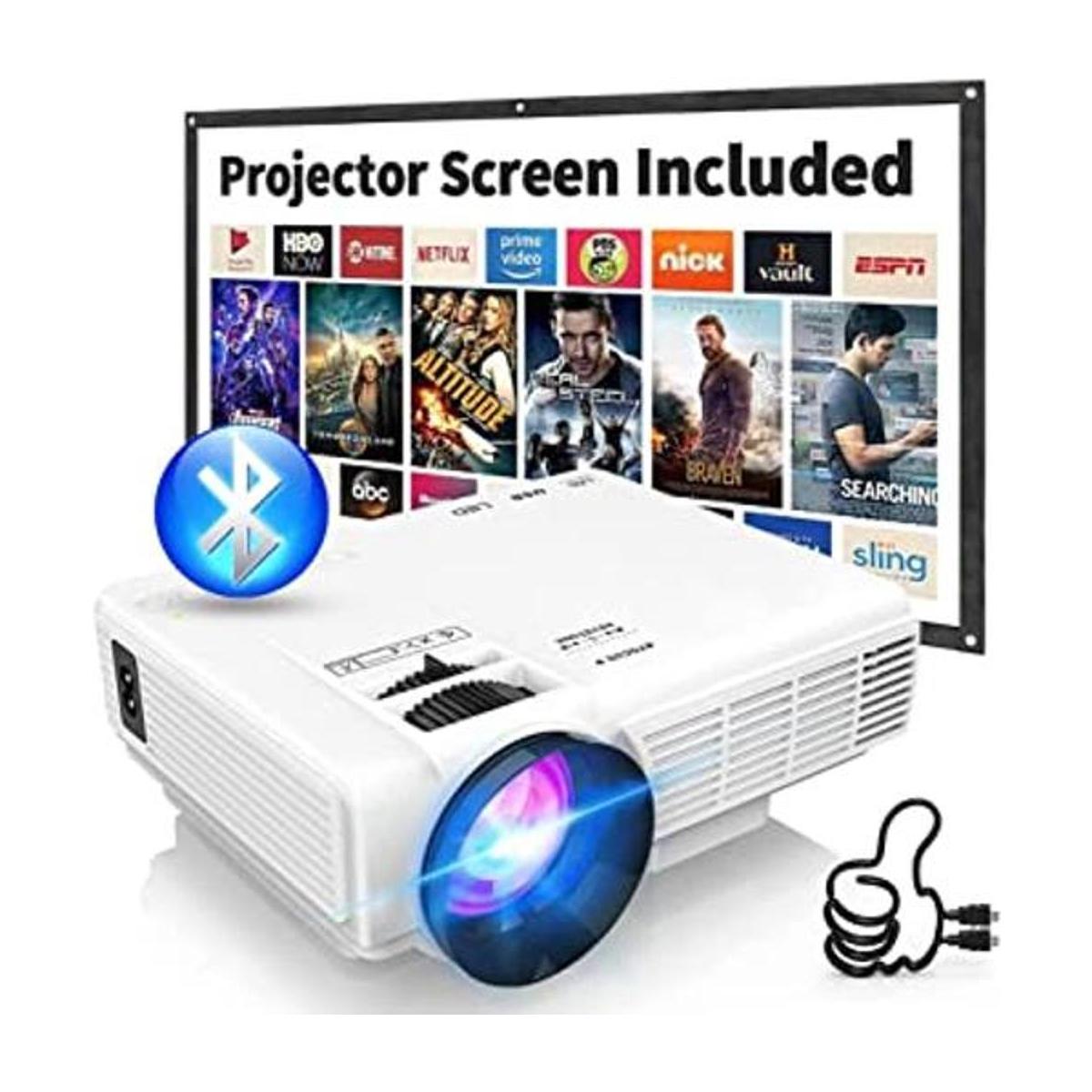 Mini proyector de 7500 lúmenes para películas al aire