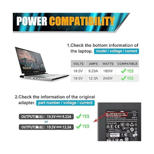 Cargador adaptador de CA de 240 W 19.5 V 12.3 A para Dell_2