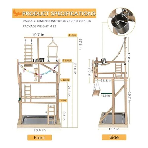 Ibnotuiy Pet Parrot Playstand Parrots Bird Playground Bird_2