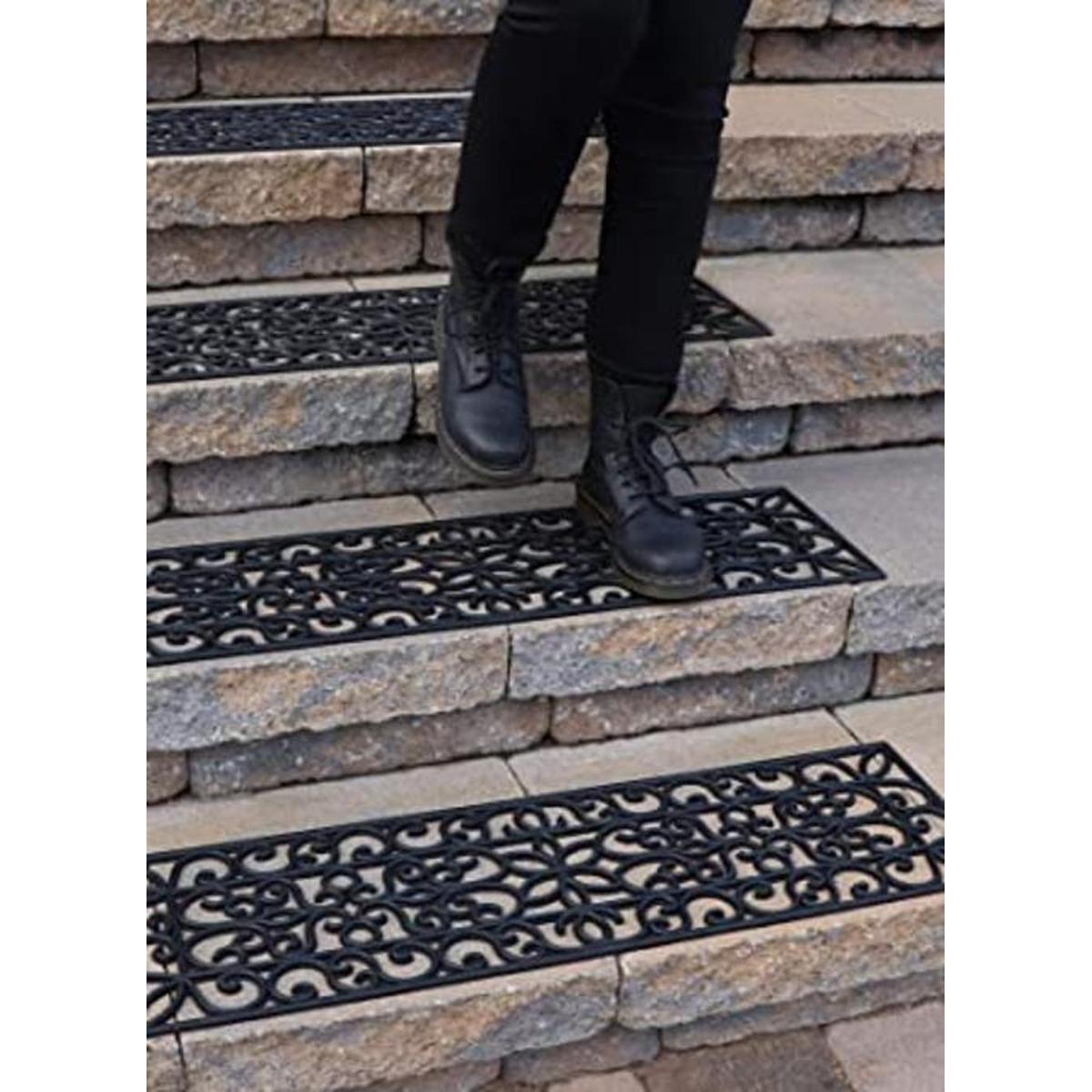 Pisadas de goma antideslizantes para escaleras 35 x 10