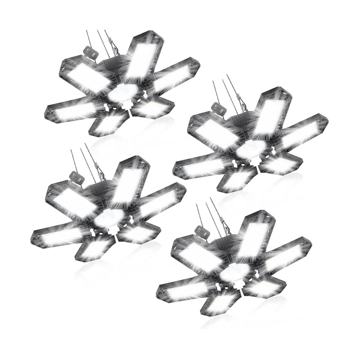 Paquete de 4 luces LED de garaje 200 W y 20000 LM luz