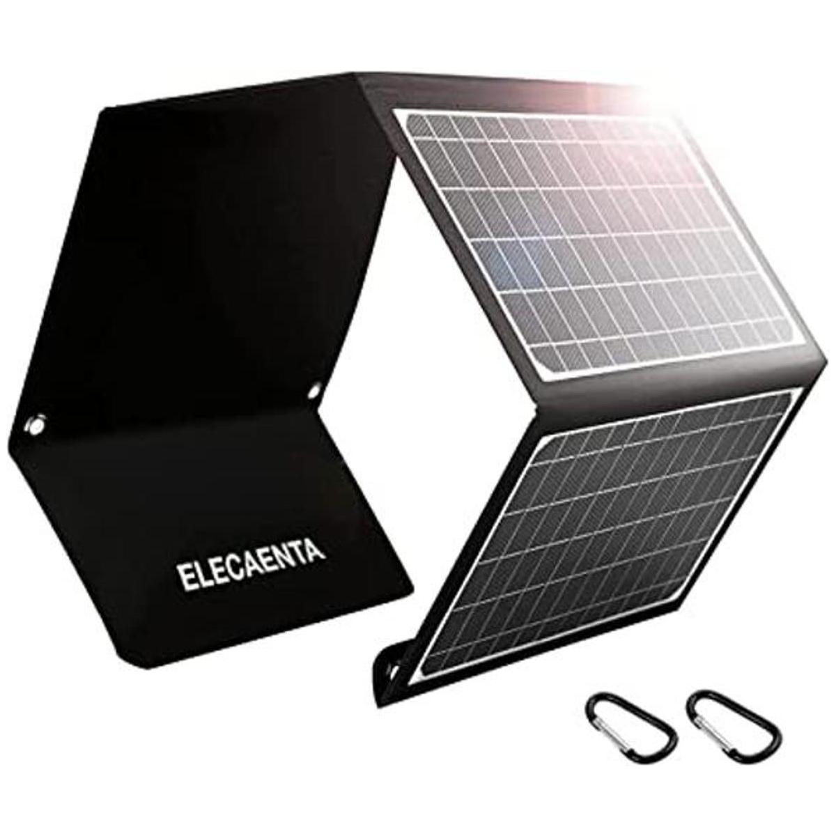 ELECAENTA Cargador de panel solar de 30 W con 3 puertos