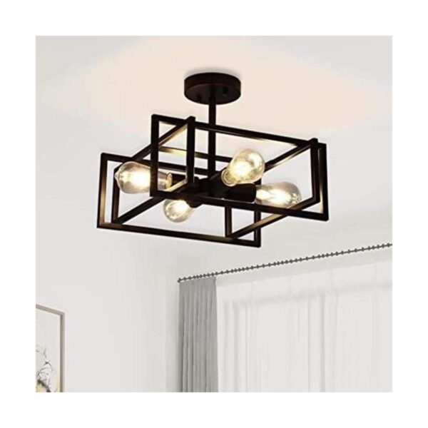Minyuco Black Ceiling Light Fixtures 4Light Industrial_1