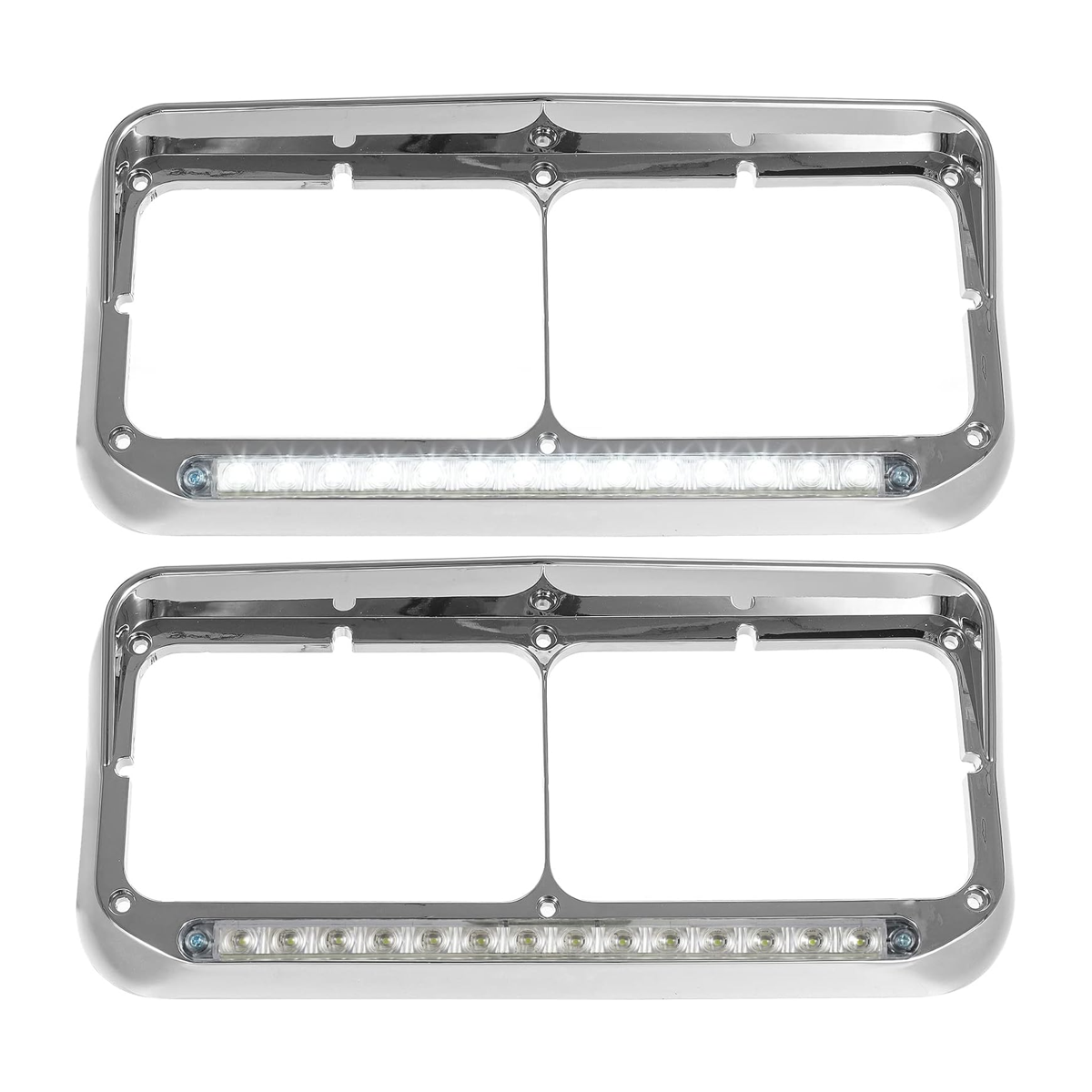 Partsam 2 biseles para faros delanteros cromados con