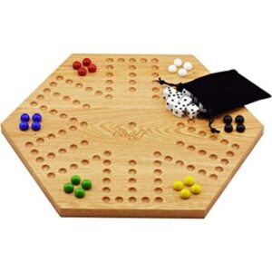Cauff Juego de mesa de mármol de doble cara de roble_1
