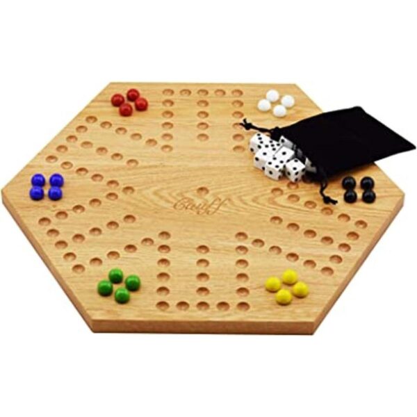Cauff Juego de mesa de mármol de doble cara de roble_1