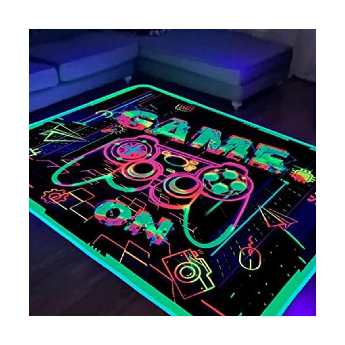 KMkicme Alfombra de área de juegos con luz negra para