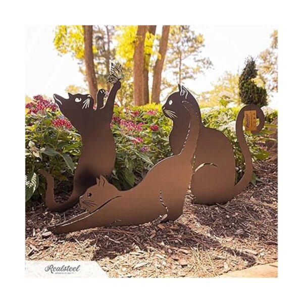RealSteel Garden Cat Art Paquete de 3 unidades