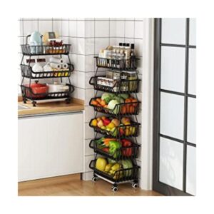 Fruit Vegetable Storage Basket with Wheels Kitchen Storage_1