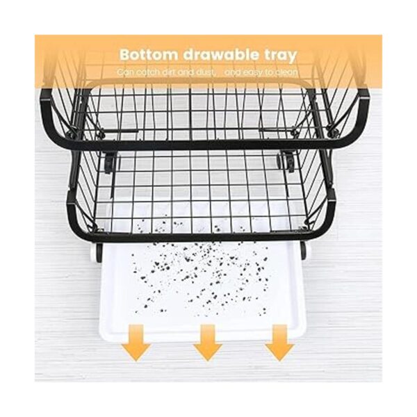 Fruit Vegetable Storage Basket with Wheels Kitchen Storage_5