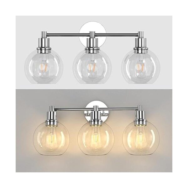 Espird 3 luces de pared para tocador de baño cromado_2