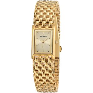 Berny Relojes dorados para mujer relojes de cuarzo de_1