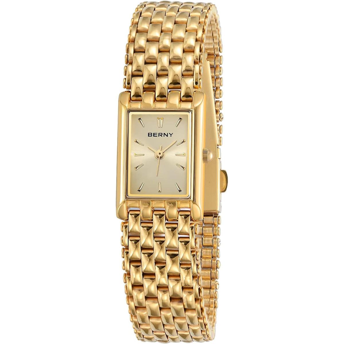 Berny Relojes dorados para mujer relojes de cuarzo de