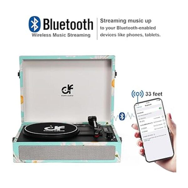 Reproductor de discos de vinilo Bluetooth con altavoces_3