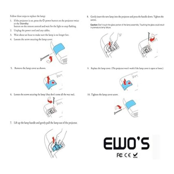 EWOS Bombilla con carcasa para Epson ELP49 60 67 88 78_2