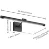 Joosenhouse Lámpara LED de 24.4 pulgadas color negro