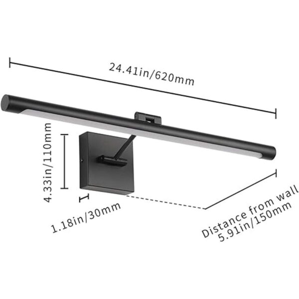 Joosenhouse Lámpara LED de 24.4 pulgadas color negro