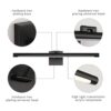 Joosenhouse Lámpara LED de 24.4 pulgadas color negro