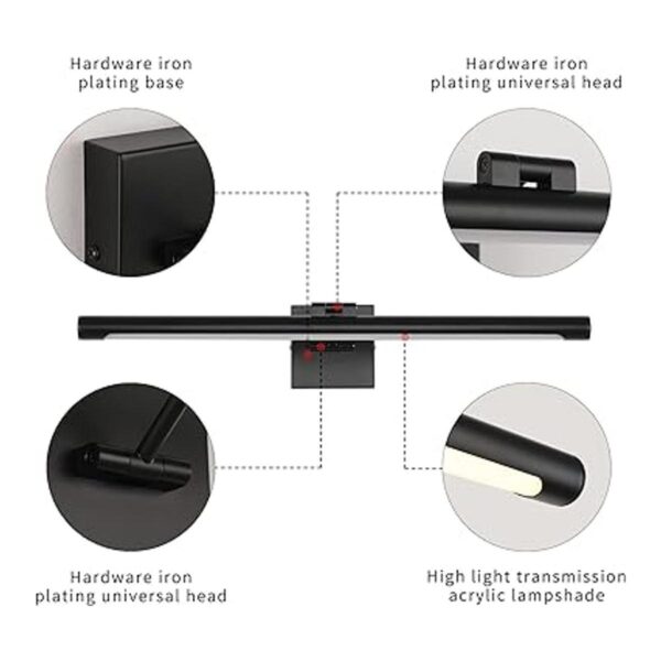 Joosenhouse Lámpara LED de 24.4 pulgadas color negro
