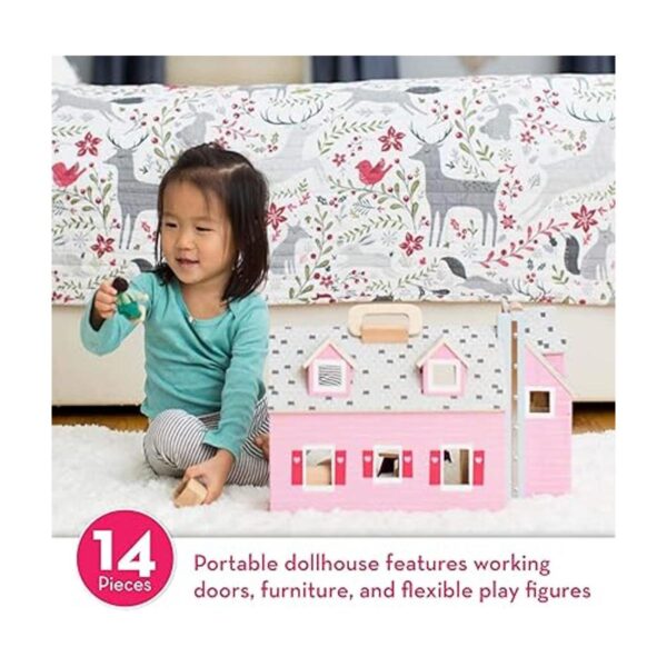 Casa de muñecas de madera Fold and Go de Melissa Doug_2