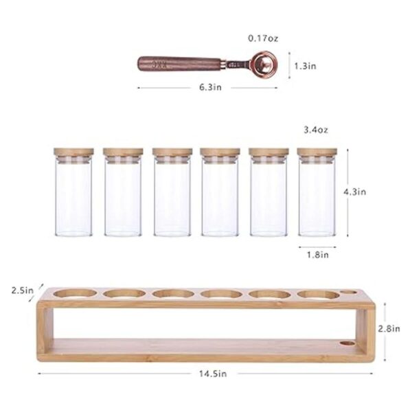 KKC HOME ACCENTS Juego de 6 tarros de especias de vidrio_2