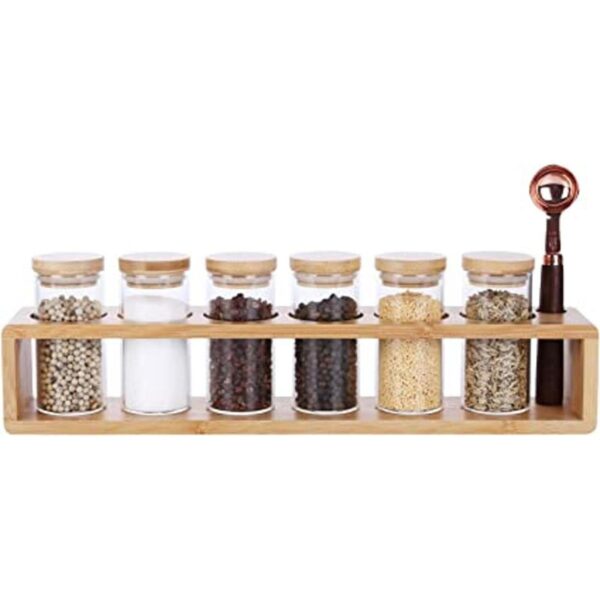 KKC HOME ACCENTS Juego de 6 tarros de especias de vidrio_1