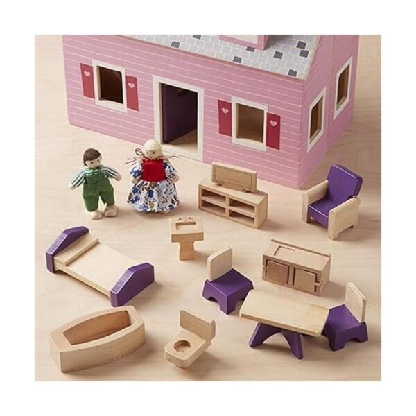 Casa de muñecas de madera Fold and Go de Melissa Doug_6