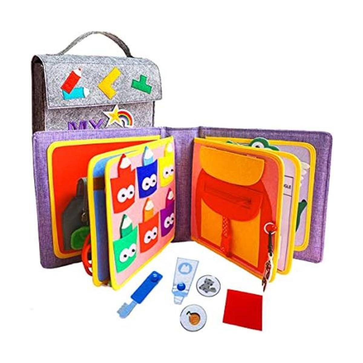 MOVEBO Libro silencioso de tela Montessori para niños