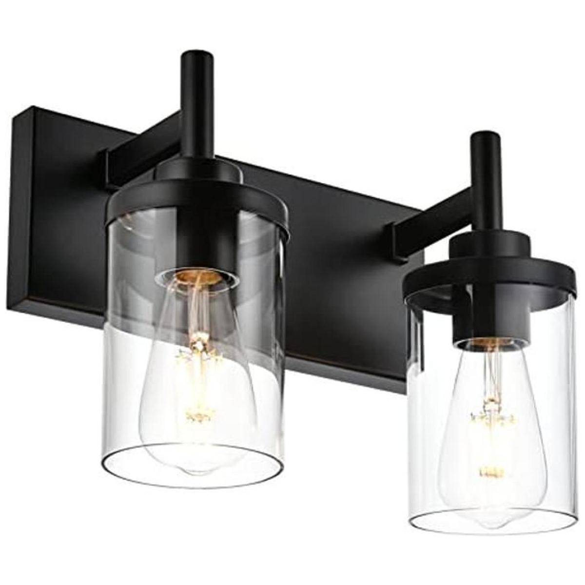 QueeuQ Lámpara de tocador de baño de 2 luces iluminación