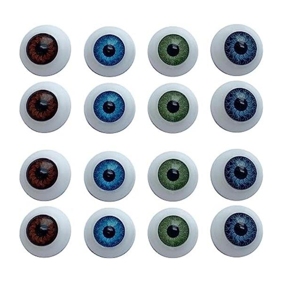 Jashem 8 pares de ojos acrílicos realistas de 4 colores de