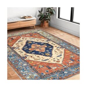 Bsmathom Alfombras de área vintage de 5 x 7 pies lavables