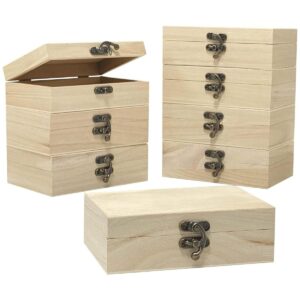 Paquete de 8 cajas de madera sin terminar de 6 x 4 x 2