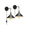 Plug in Wall Sconces 2PACK Vintage Wall Sconces Lighting_1