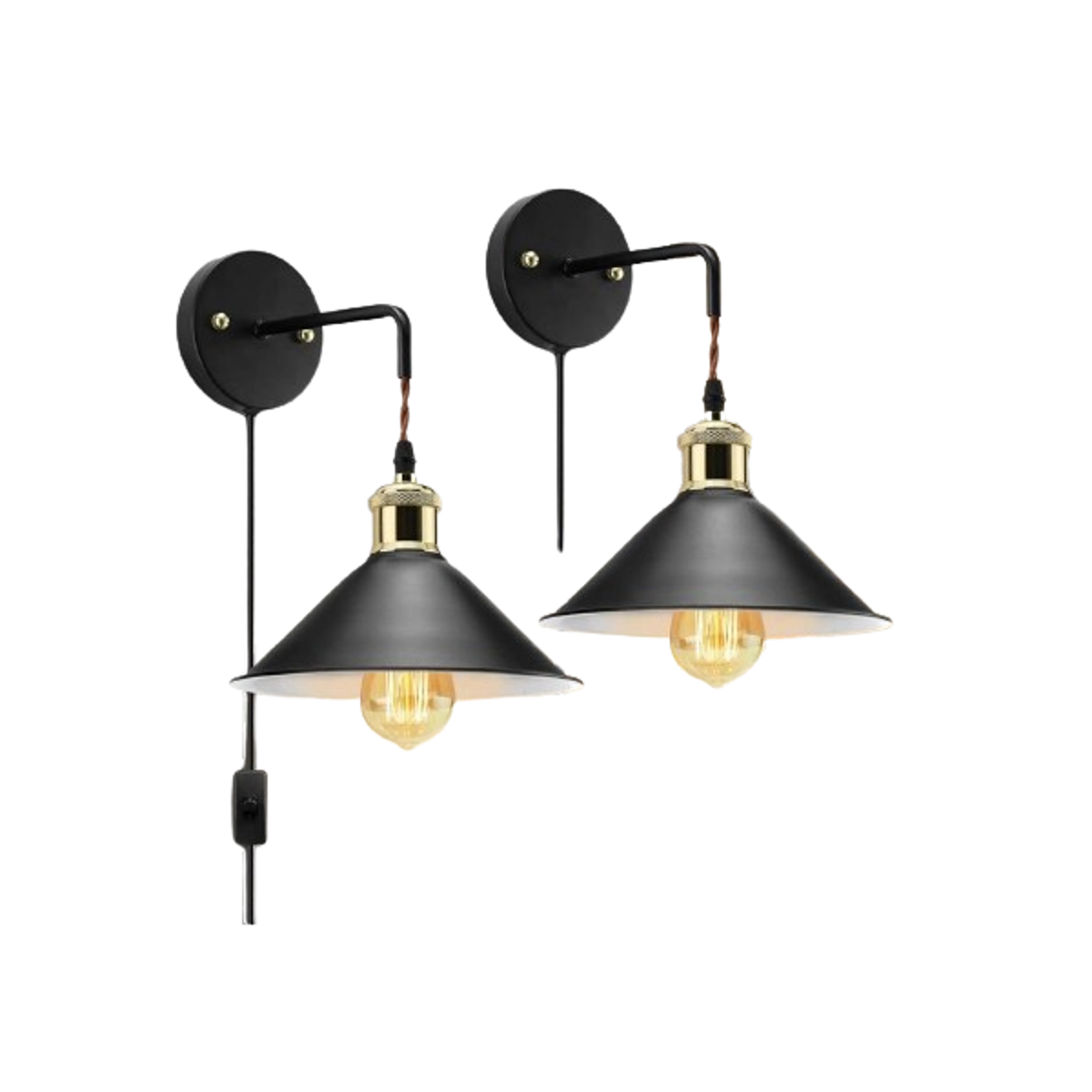 Plug in Wall Sconces 2PACK Vintage Wall Sconces Lighting