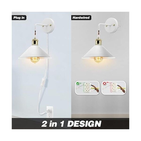 Plug in Wall Sconces 2PACK Wall Lamp with Plug in Cord_2