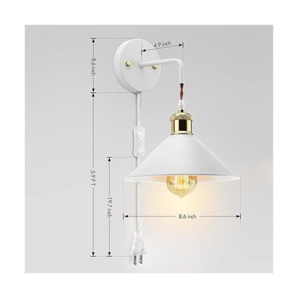 Plug in Wall Sconces 2PACK Wall Lamp with Plug in Cord_3