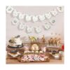 Greenery Pancarta de bienvenida para baby shower hojas_4