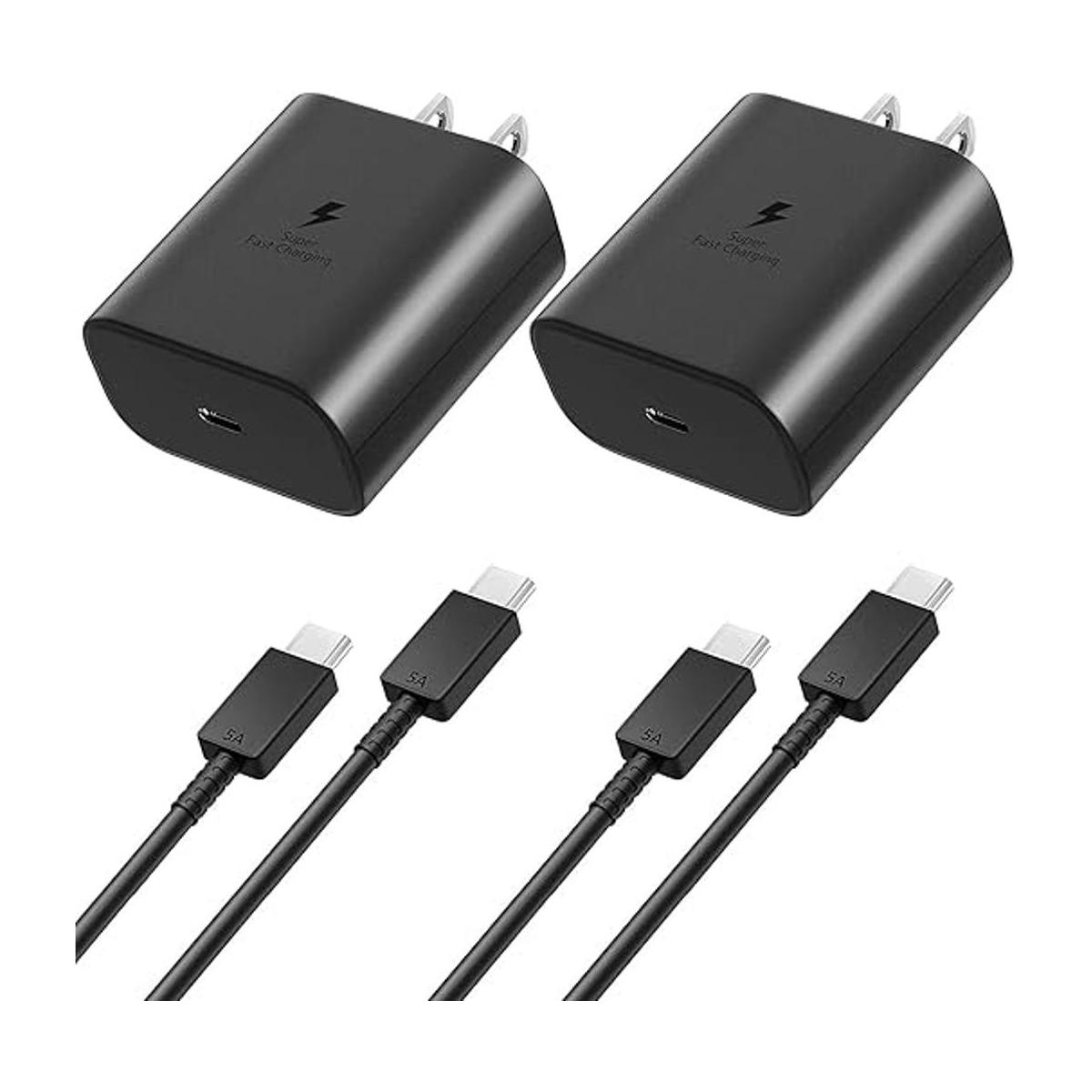 Cargador súper rápido para Samsung de 45 W paquete de 2