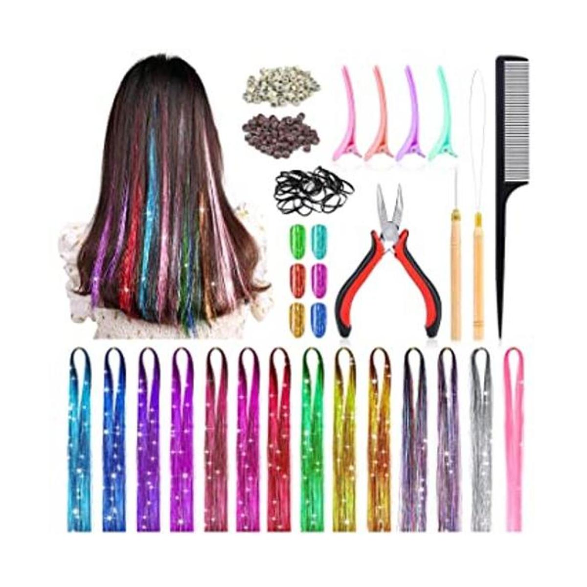 Mckanti 14 Colors Hair Tinsel Kit with Tool 47 inch 2800
