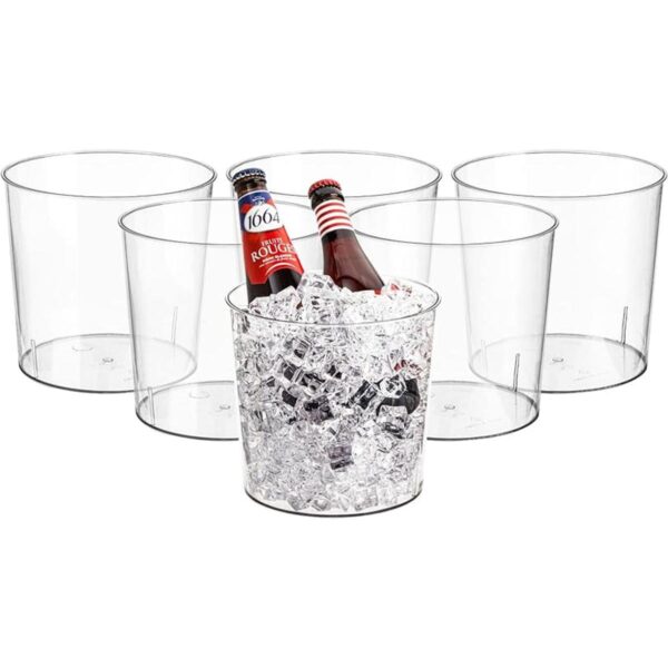 Kingrol Paquete de 6 jarrones transparentes cubos de
