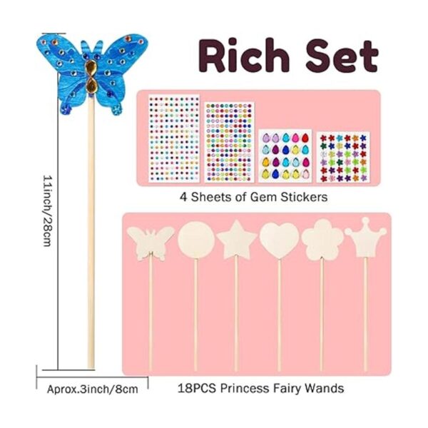 Pllieay El kit de varitas de hadas de princesa incluye 18_2