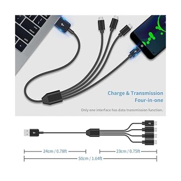 Duttek Cable de carga micro USB de 1.5 pies cable divisor_3