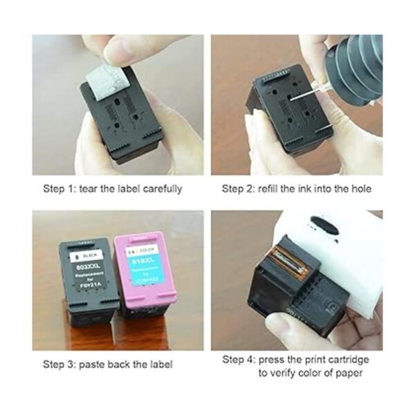 INK Kit de repuesto de tinta negra de 4 x 3.4 fl oz para_3