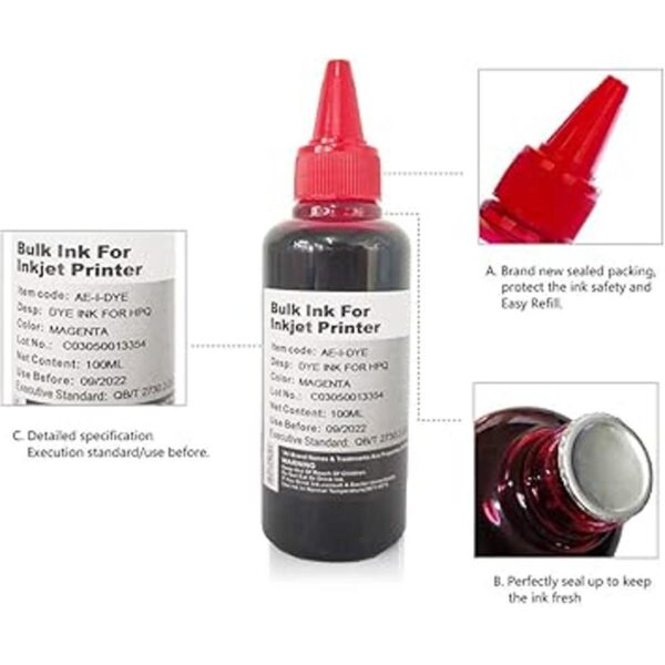 INK Kit de repuesto de tinta negra de 4 x 3.4 fl oz para_2