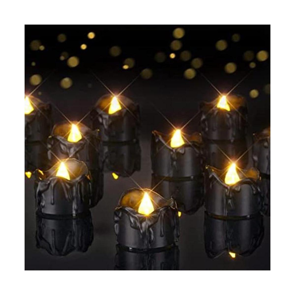Homemory Paquete de 24 velas negras derretidas que