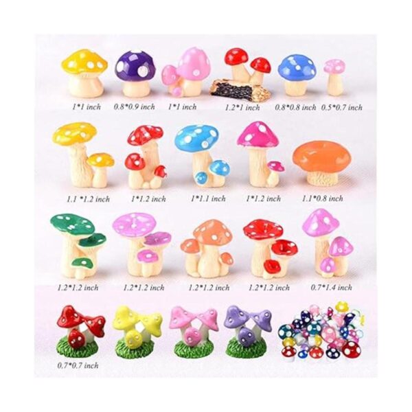 JKanruh 35 Pcs Miniature Resin MushroomCute Mushrooms